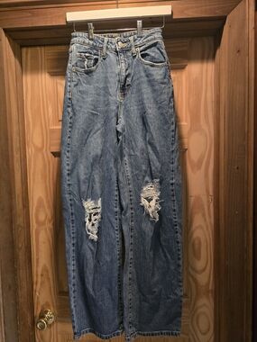 O wild fable Distressed Light Blue Baggy Wide Leg Jeans 24r